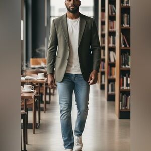 Loro Piana HICKEY FREEMAN Madison Blazer Jacket Worsted Wool Pinstripe 44 L